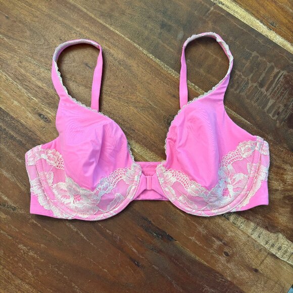 Victoria's Secret Womens Unlined Full-Coverage Bra Nylon Blend Pink Size 36C - Picture 1 of 3